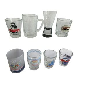 Disney World Shot Glass Lot of 8 ESPN Club Beach Yacht Club Magic Kingdom 2000